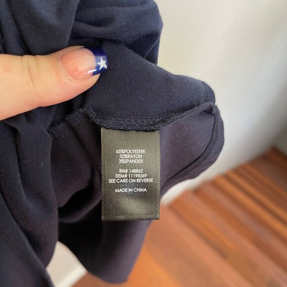 Torrid Trapeze Jersey Navy Dress Mirrored Keyhole CutOuts Short Sleeve Large/12 - Picture 6 of 7